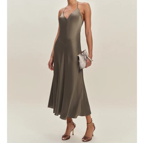 Reformation Nari Silk Dress Morel - Picture 12 of 12